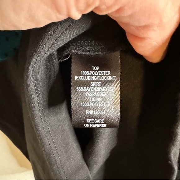 Torrid Ruffle Polka Dot Two Tone Dress Black Teal 1 - Picture 3 of 8